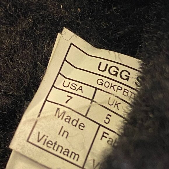 UGG Tasman Suede Shearling Lined Slip-On Slippers Black Cozy Braid Trim Women 7 - Picture 2 of 14